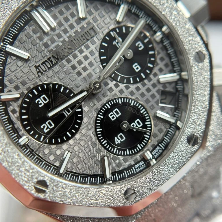 View 9 of Audemars Piguet Royal Oak Chronograph Frosted Gold 26240 Super Clone Gray Dial