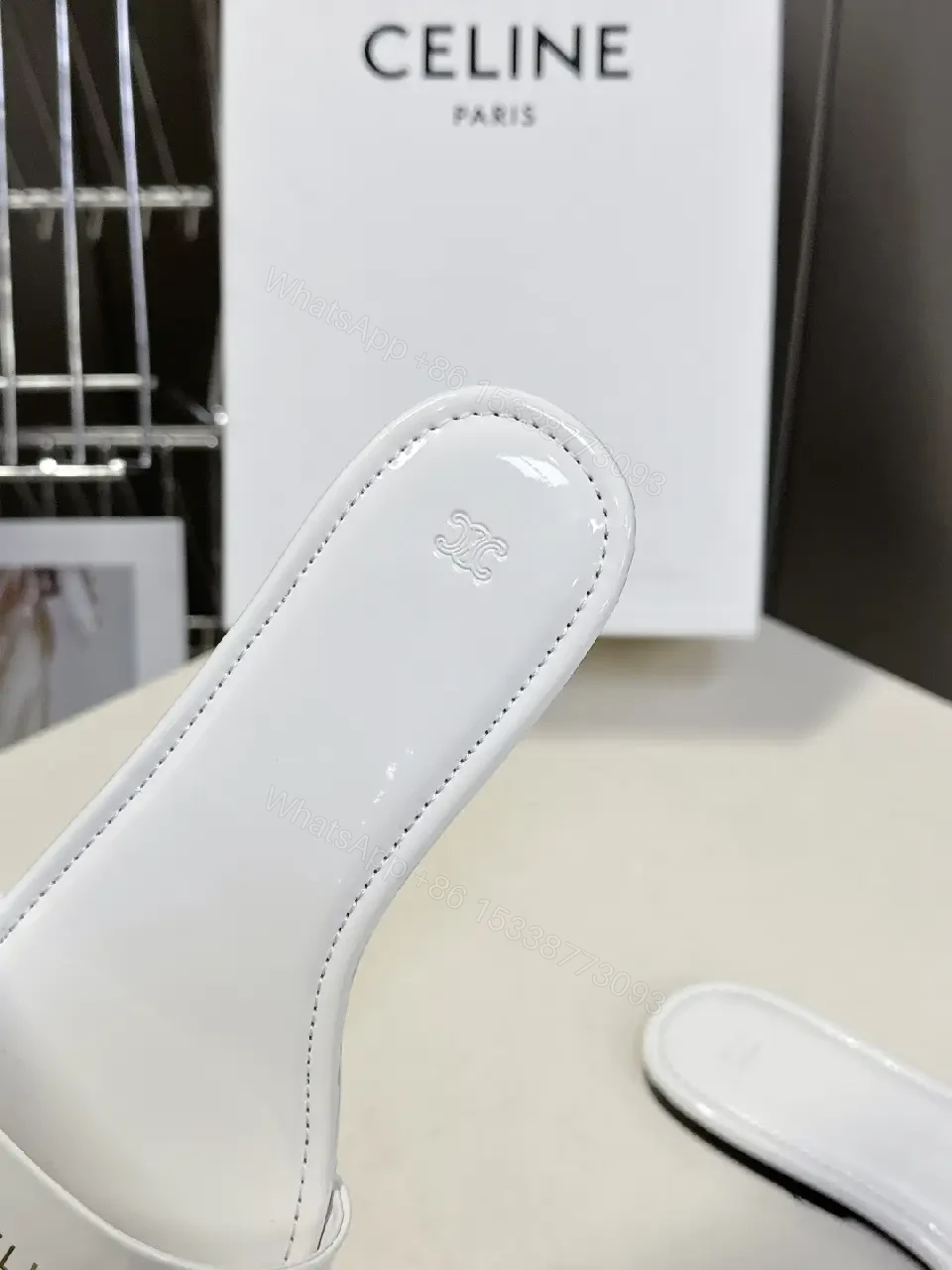 View 9 of Minimalist White Slip-On with Luxe Details - Premium Comfort Slides
