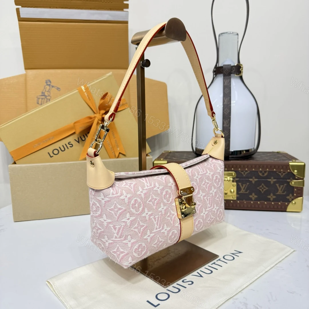 View 2 of Louis Vuitton Pochette Pink Monogram Emblème