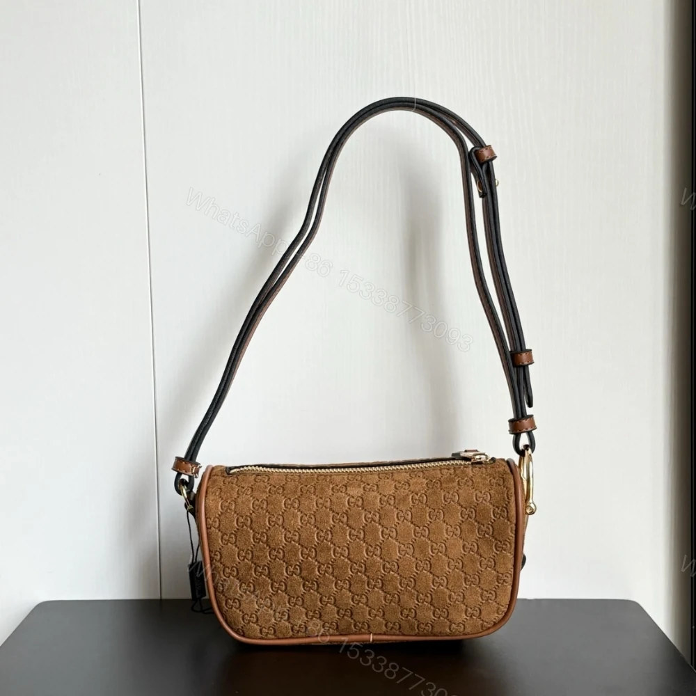 View 5 of Gucci Half Horsebit Mini Bag Brown GG Suede 19Cm