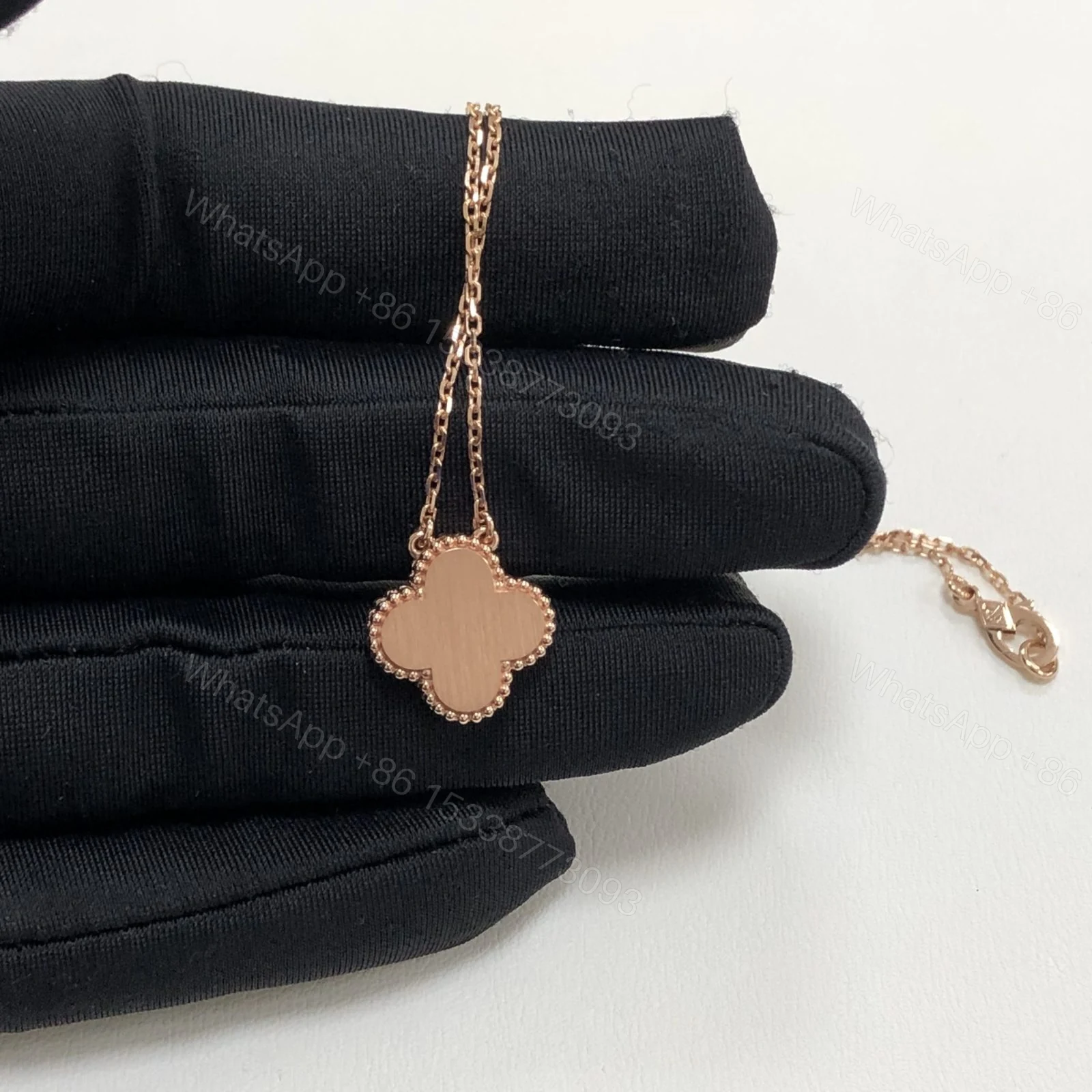 View 4 of VCA 2021 Holiday Alhambra Pendant Necklace Rhodonite