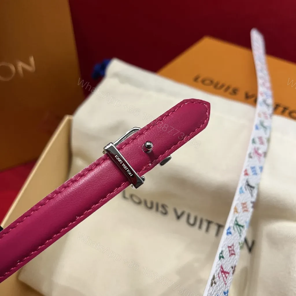 View 6 of Colorful Monogram Rainbow Belt — Luxury Coated Canvas Belt