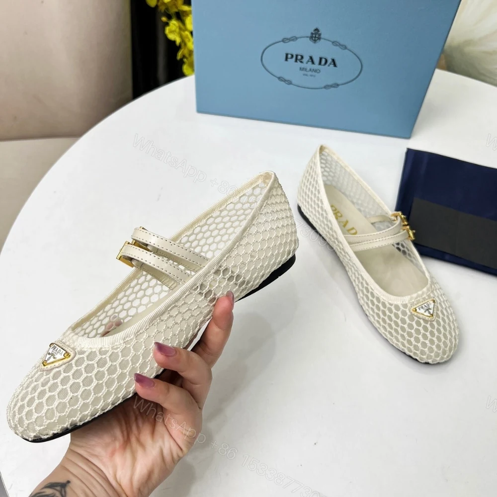 View 8 of PRADA MESH FABRIC BALLERINAS BEIGE 1F915N 099 F0485 F 005