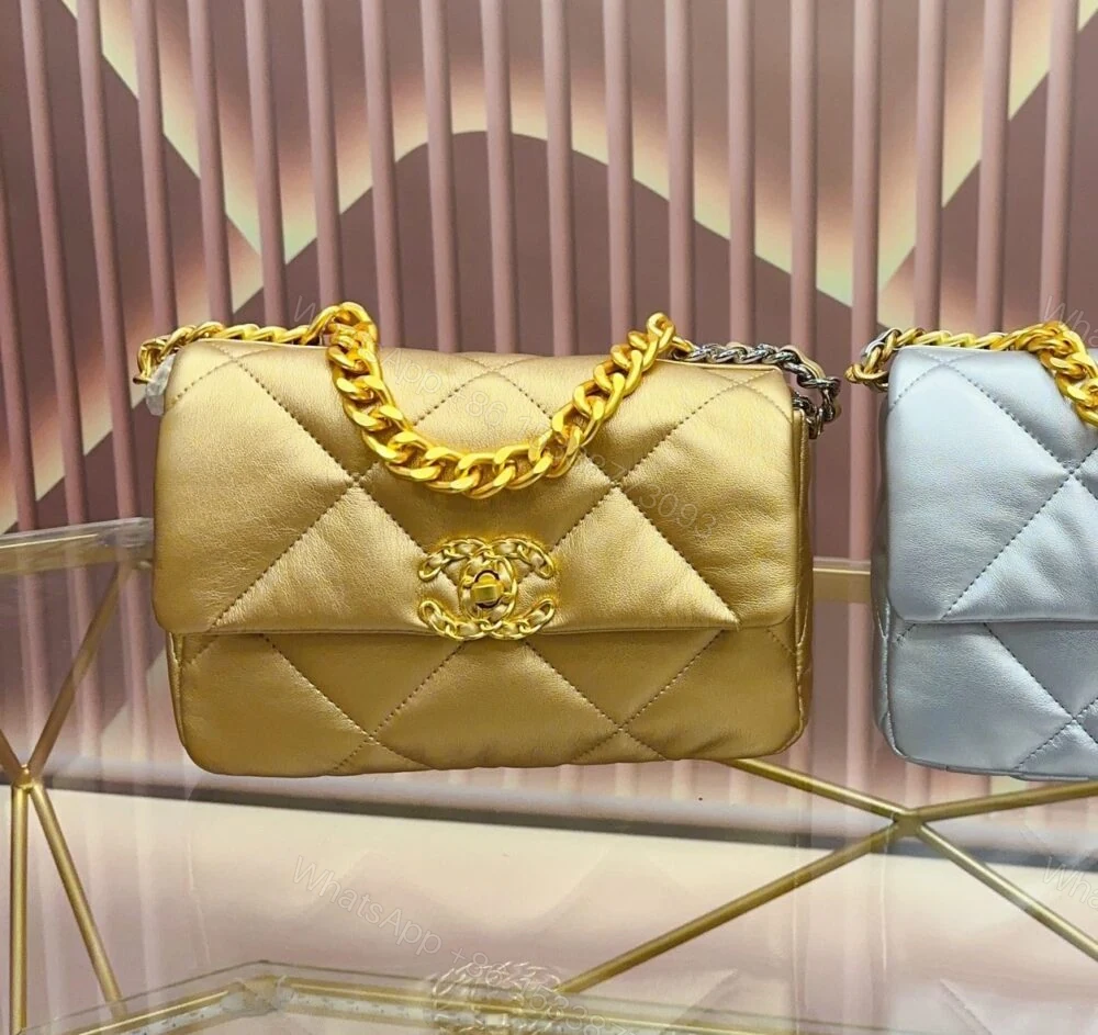 View 2 of Chanel 19 Flap Bag In Gold 25Cm