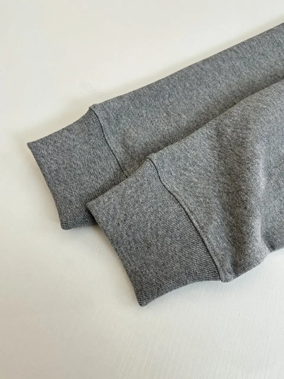View 6 of Grey Heather Embroidered Crewneck Sweatshirt – Premium Casual, Durable Knit