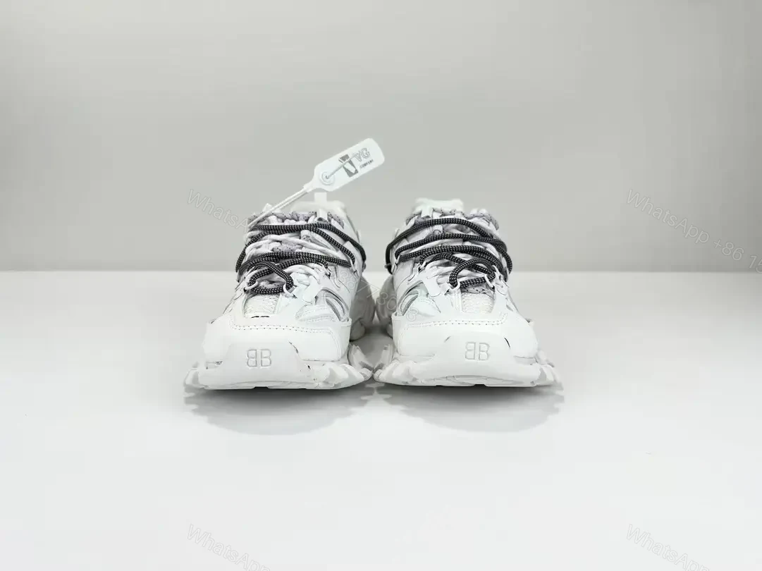 View 3 of White Leather Sculpted-Sole Luxury Sneaker, High-Impact Style