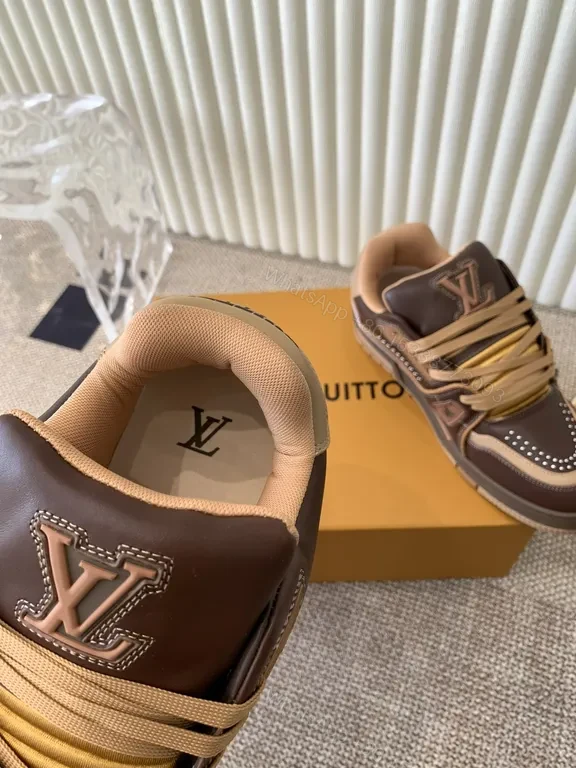 View 4 of Bold Leather LV-Style High-Tops: Lux Comfort Sneakers
