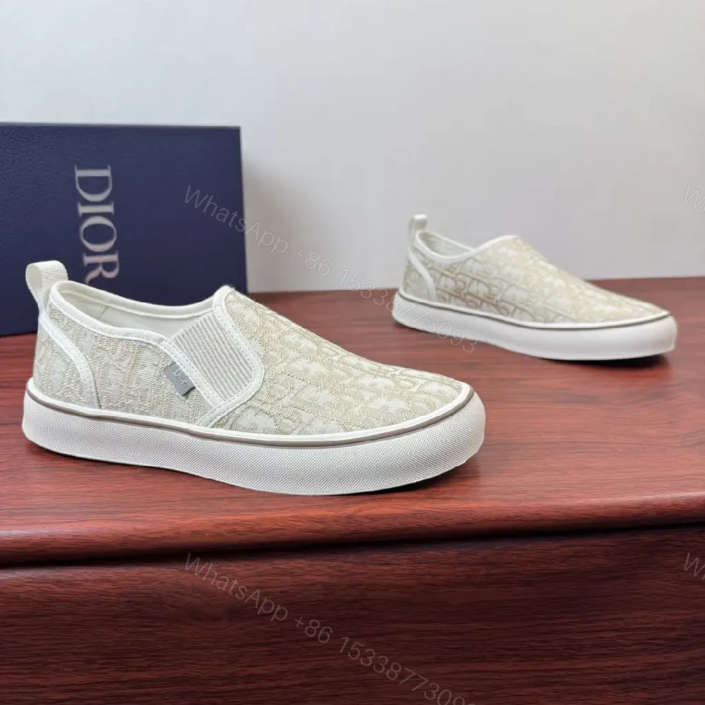 View 5 of Beige Leather Slip-On Fashion Sneakers