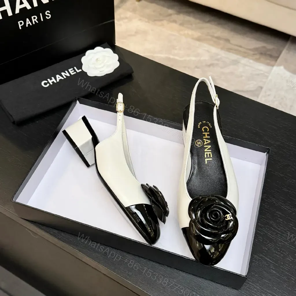 Cream-Leather Two-Tone Rose Slingback Pumps, Luxe Style — view 1