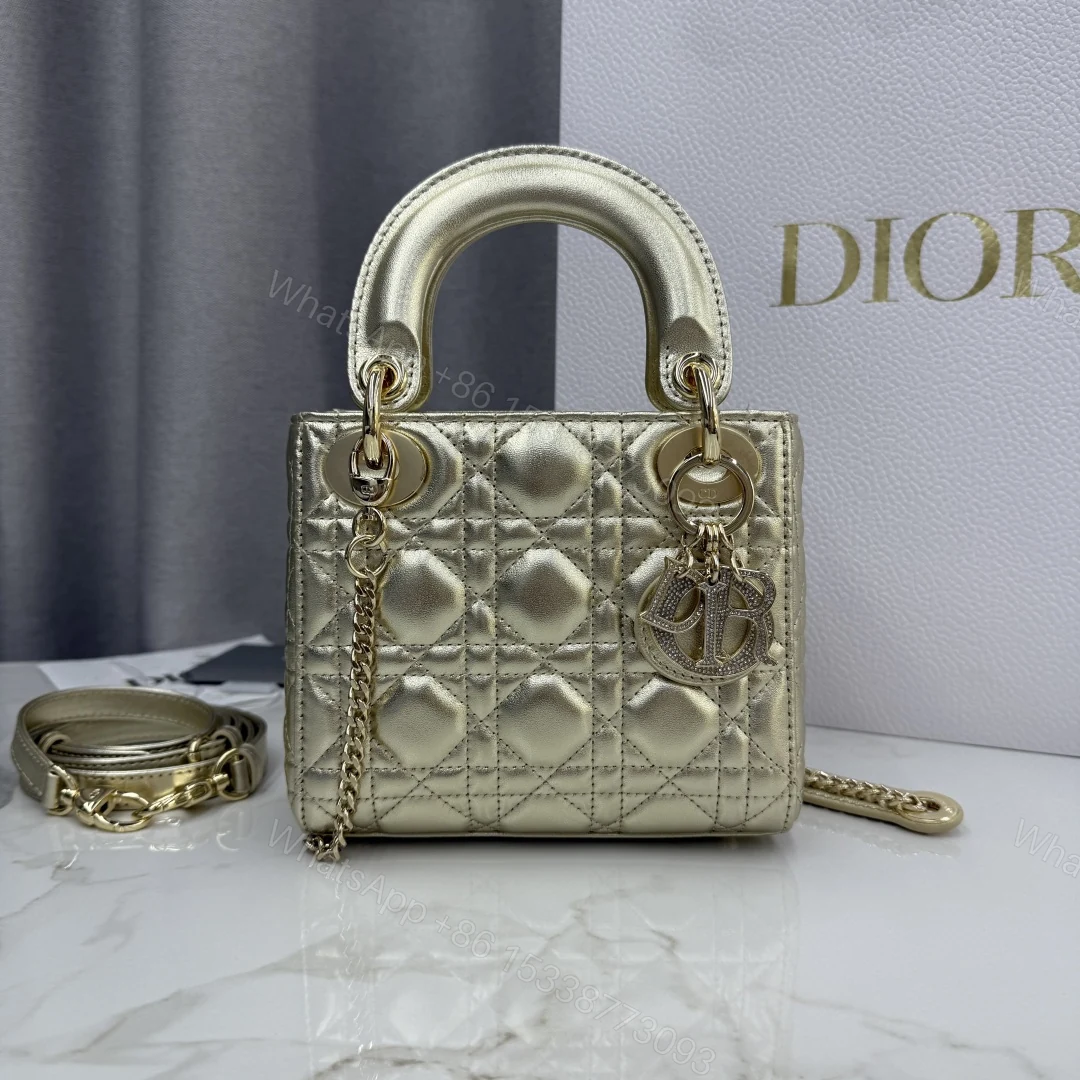 Dior原單金色戴妃迷你包 女款亮面皮革閃耀登場 — view 1