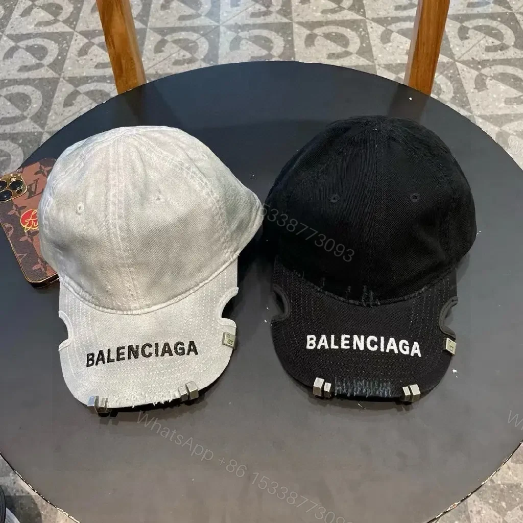 View 3 of Black Cotton Cap with Subtle Hardware Details