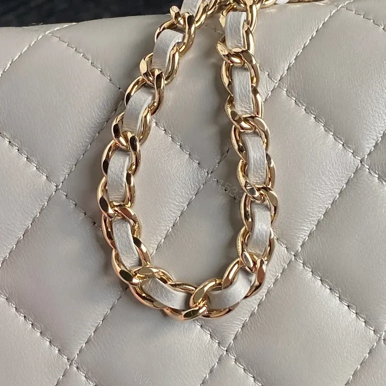 View 9 of Compact Quilted Crossbody Bag: Chanel-Inspired Gold Chain Luxury