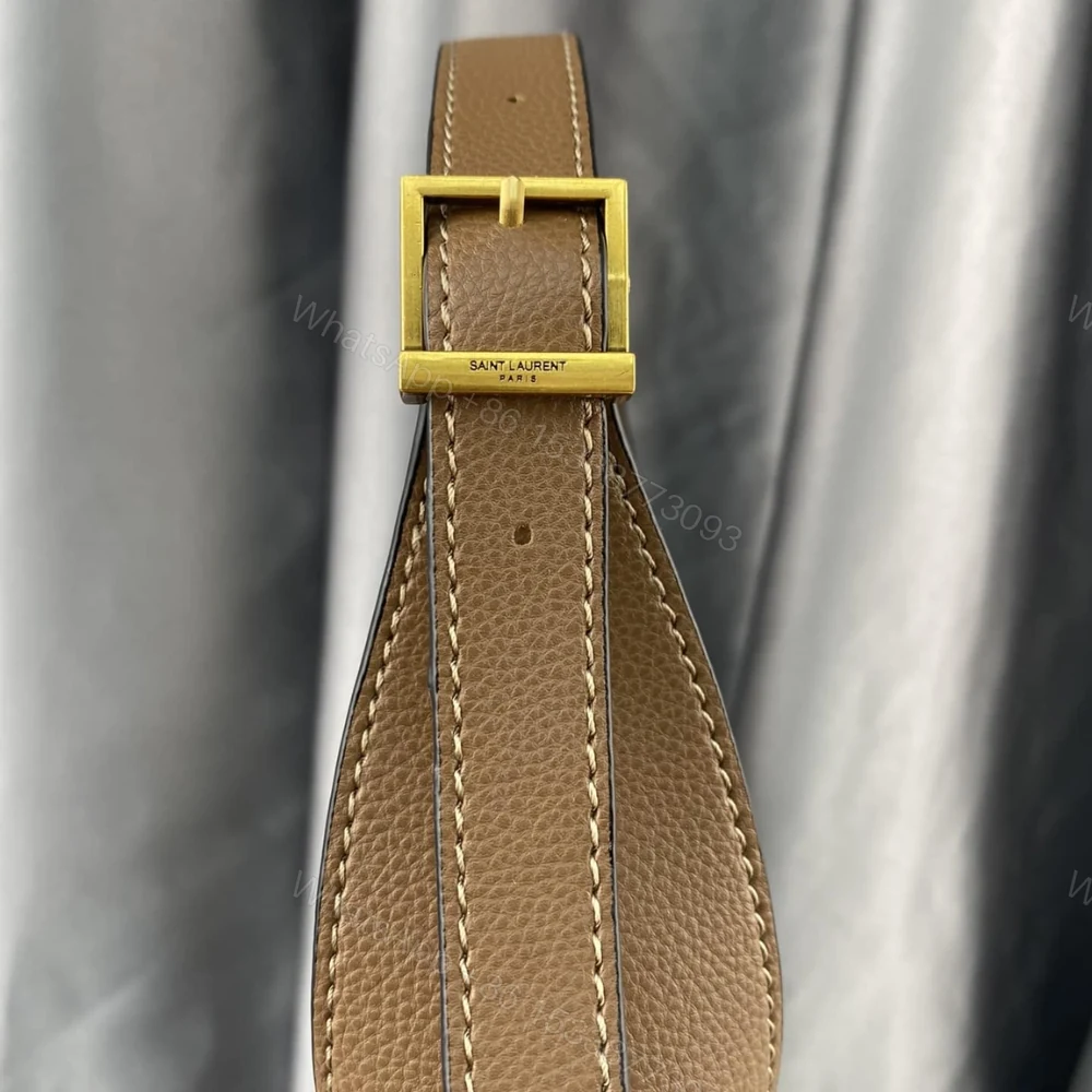 View 6 of Saint Laurent Le 5 À 7 Soft Small Hobo Bag In Smooth Brown 27Cm