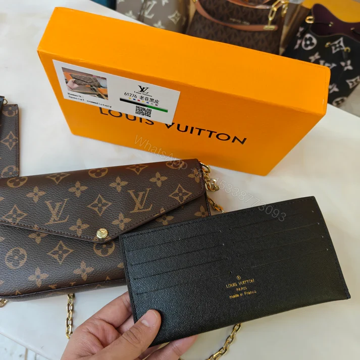 View 7 of FIRST COPY LOUIS VUITTON LV FELICIE MONOGRAM POCHETTE WITH OG BOX