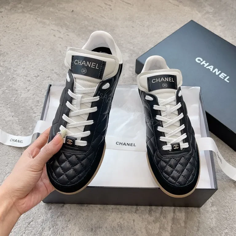 View 4 of Textured Quilted Chanel-Accented High-Tops: Luxury Sneakers