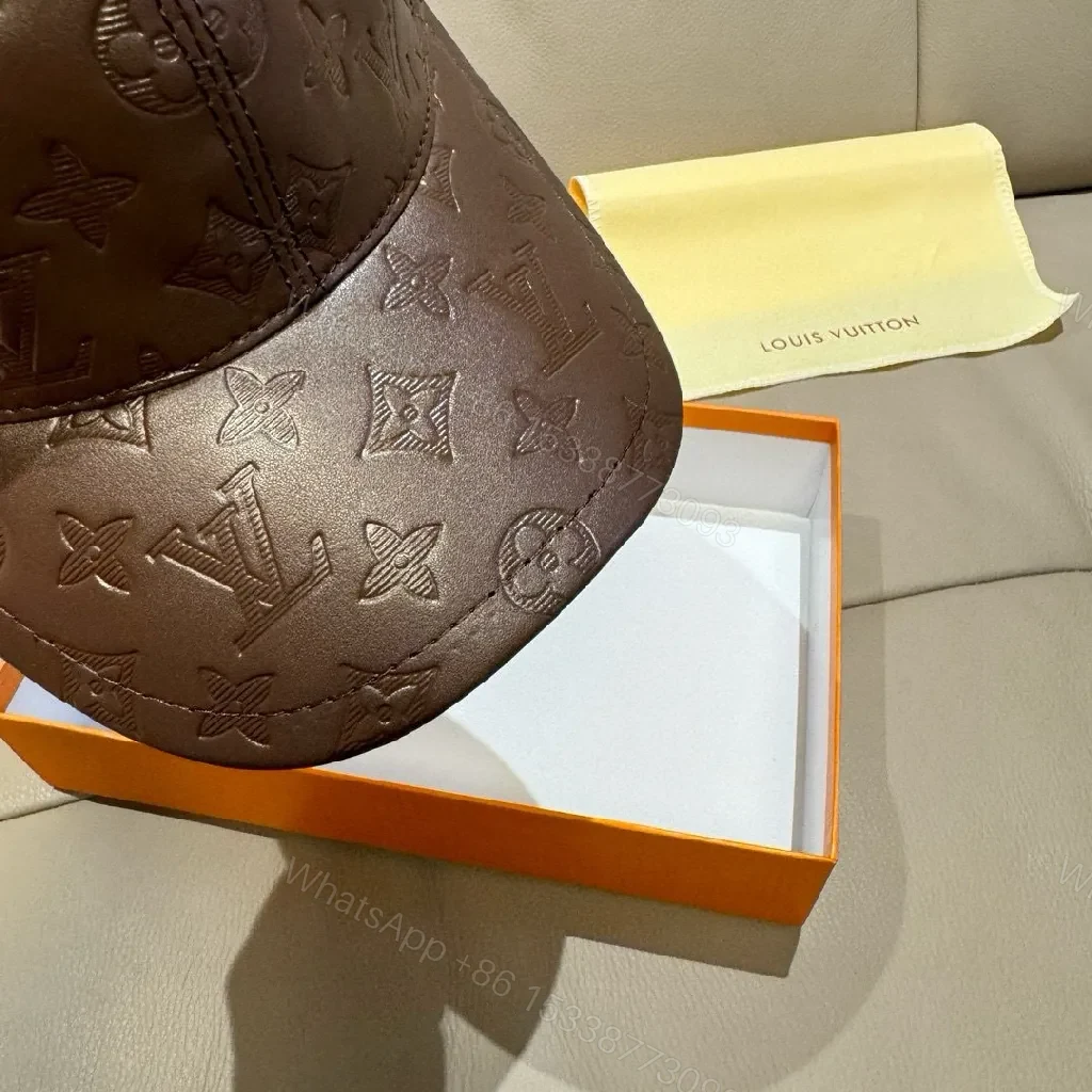 View 3 of Monogram Leather Ridge Cap: Subtle Elevation Cap