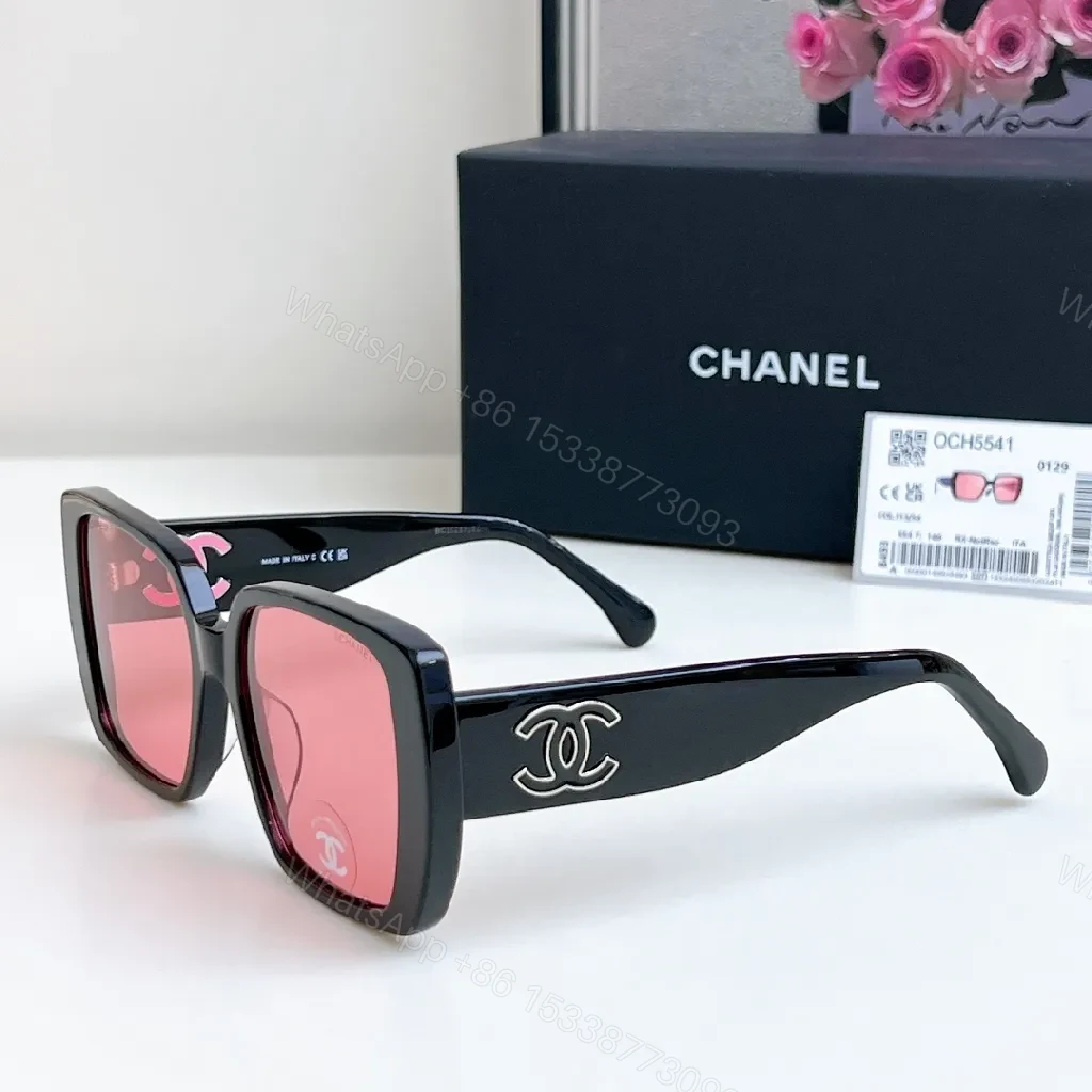Pink Accent Square Sunglasses – Glossy Acetate, UV 100% — view 1