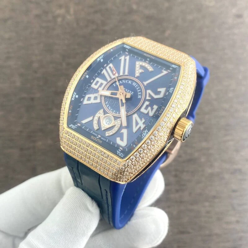View 5 of Franck Muller Vanguard Diamond Bezel Blue Strap 40mm Automatic