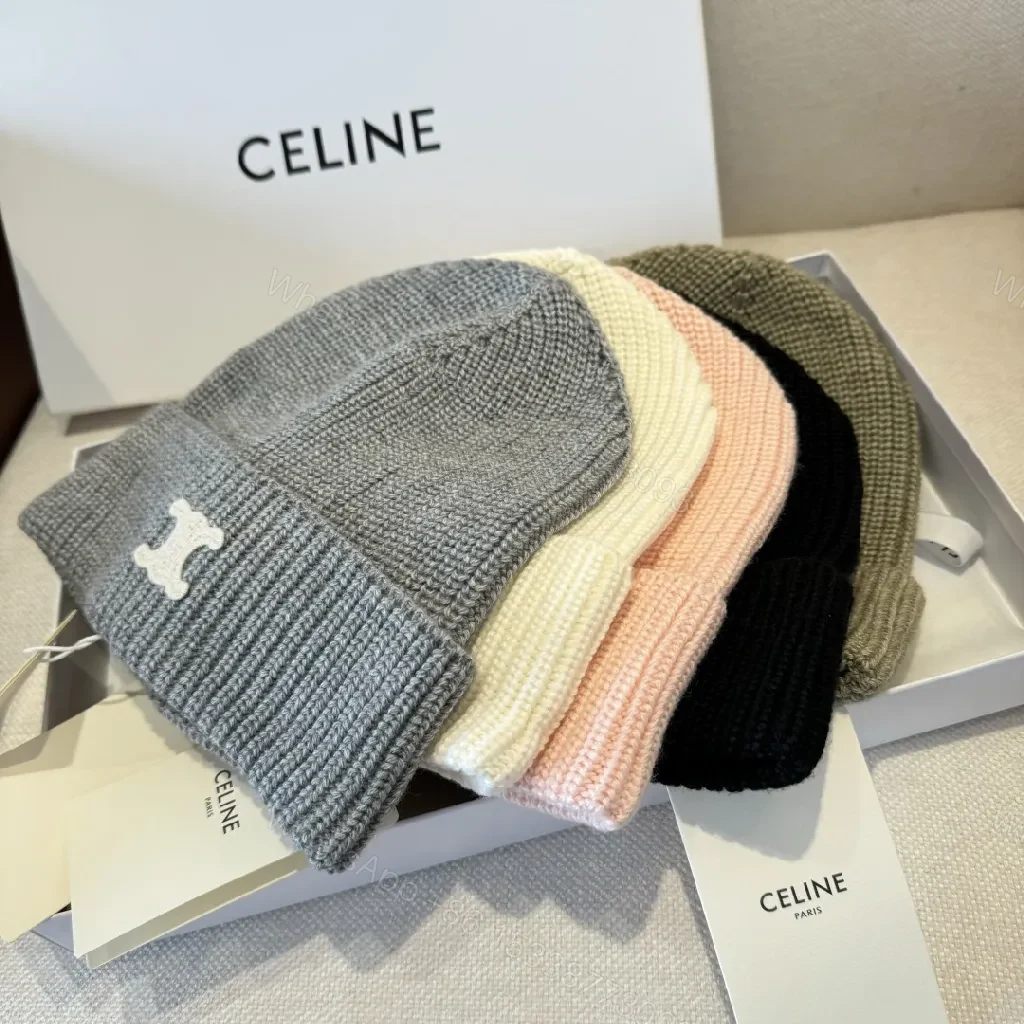 View 6 of Cream Knit Beanie + Ribbed Material + Minimalist Style + Subtle Monogram + Beanie