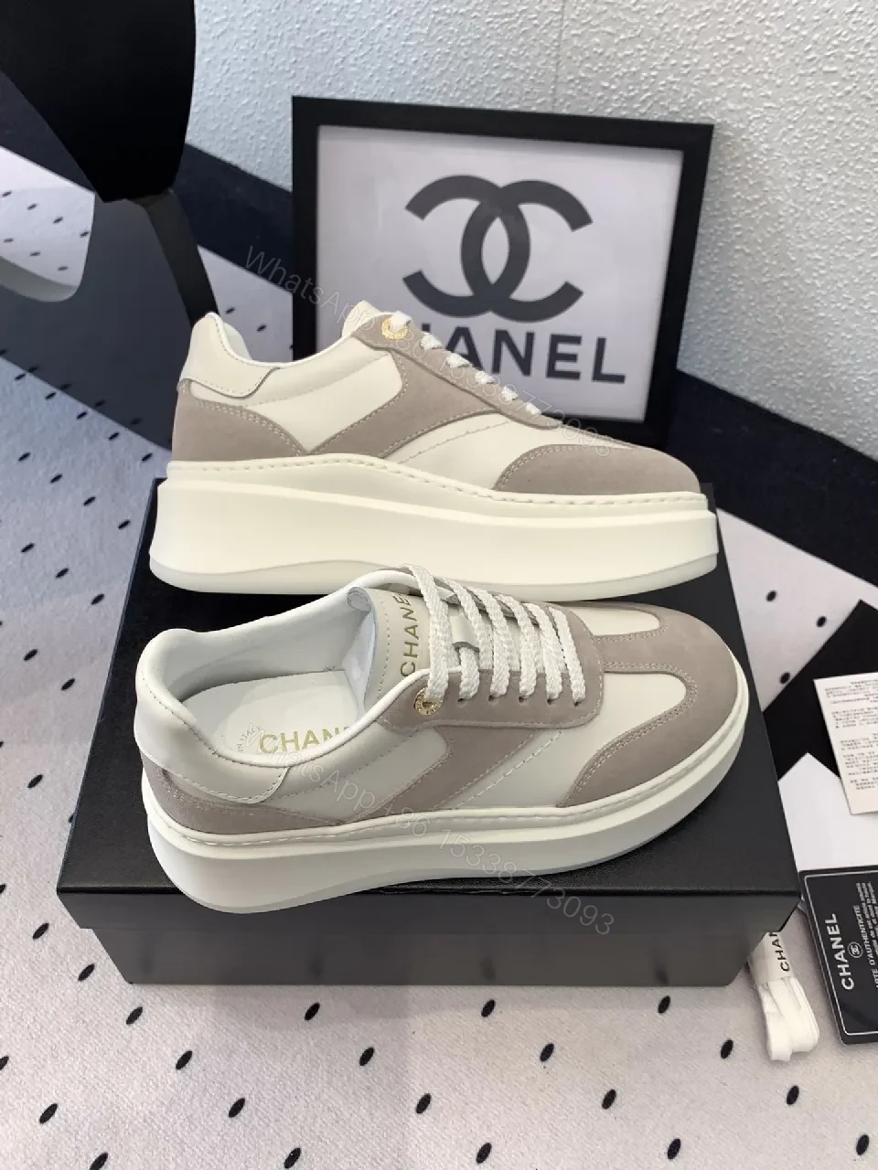 View 3 of Taupe Suede Leather Low-Top Sneakers with Lux Comfort
