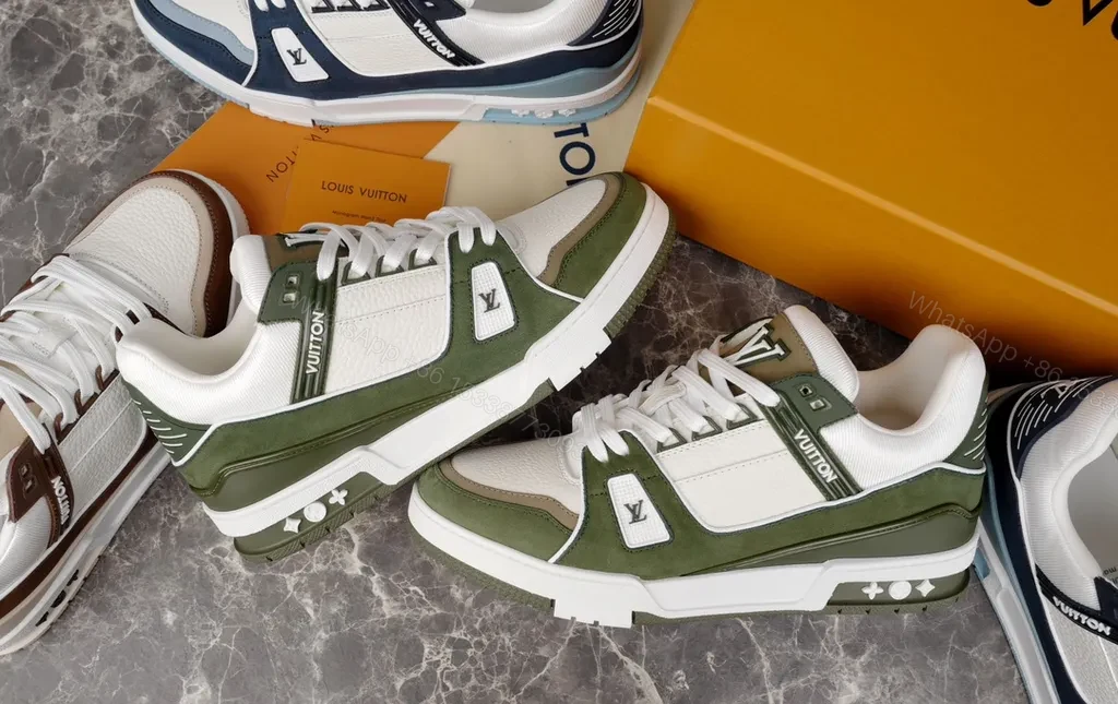 View 9 of White Olive LV-Style High-Tops: Leather, Suede, All-Day Comfort
