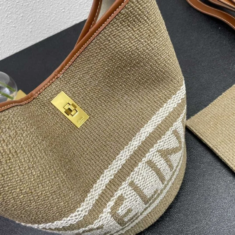 View 5 of CELINE 16 BUCKET BAG IN TEXTILE WITH PRINT AND SMOOTH BEIGE TAN 25CM 1955720JB 02ET