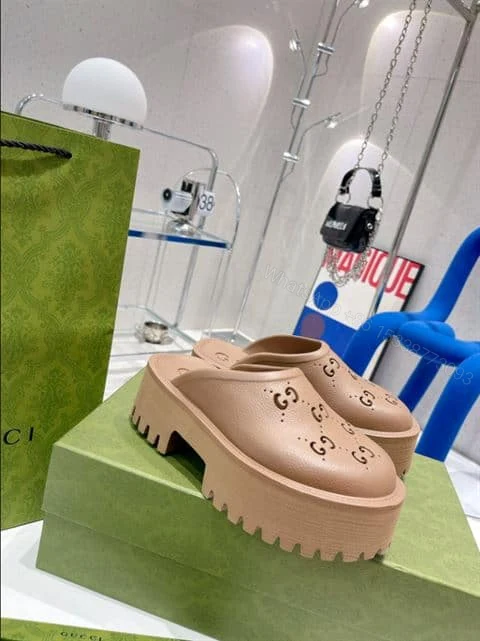 View 2 of GUCCI WONMEN’S PLATFORM PERFORATED G SANDAL – SDG017