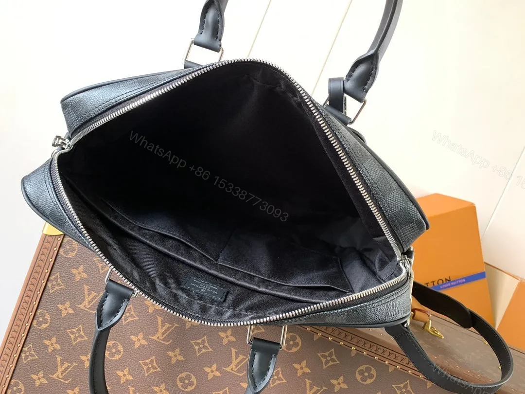 View 4 of LV DUO CROSSBAG BAG 42 IN BLACK EMBOSSED CALFSKIN