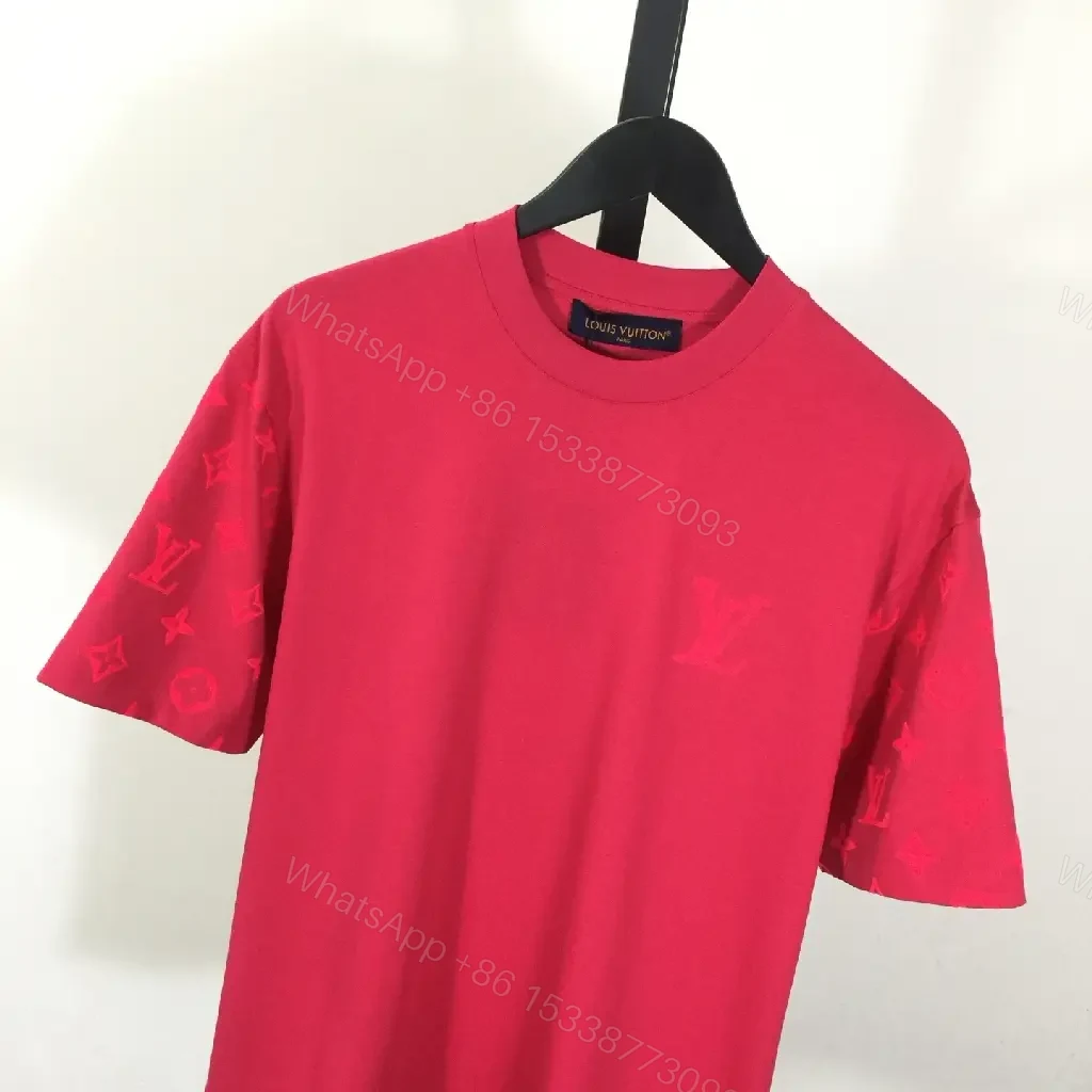 View 8 of Pink Monogram-Accent Cotton Tee: Luxe Streetwear, All-Day Comfort