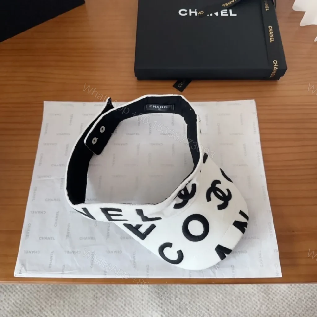 View 9 of Bold Monogram Visor: Luxe Black & White Streetwear Cap