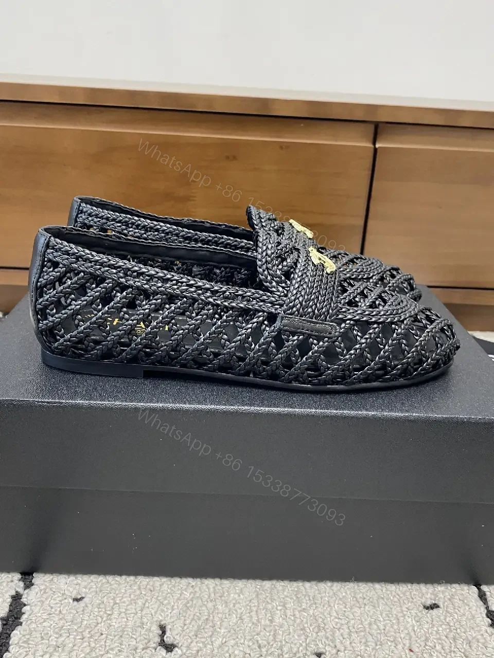 View 10 of Breathable Knit Moccasins with Gold Hardware - Lux Comfort