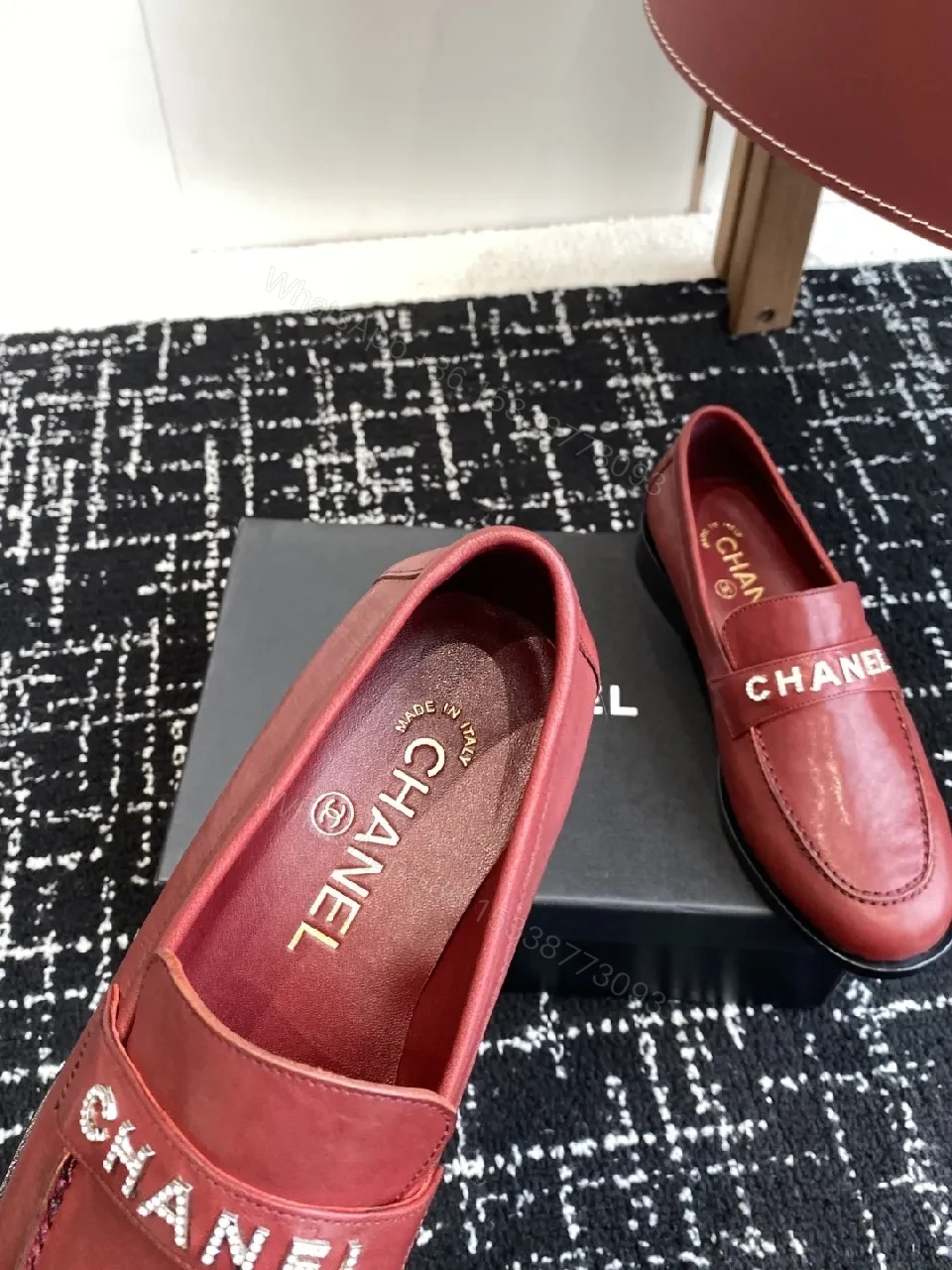View 5 of Rich Red Leather Loafers – Signature Stripe, Slip-On, All-Day Comfort