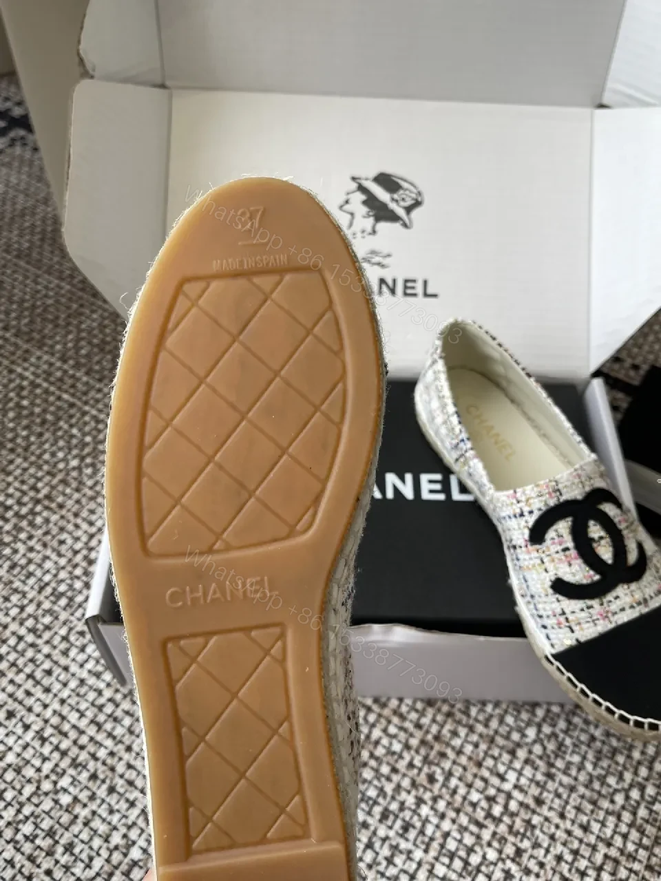 View 9 of Textured Chanel-Inspired Espadrilles: Luxe Slip-On Comfort