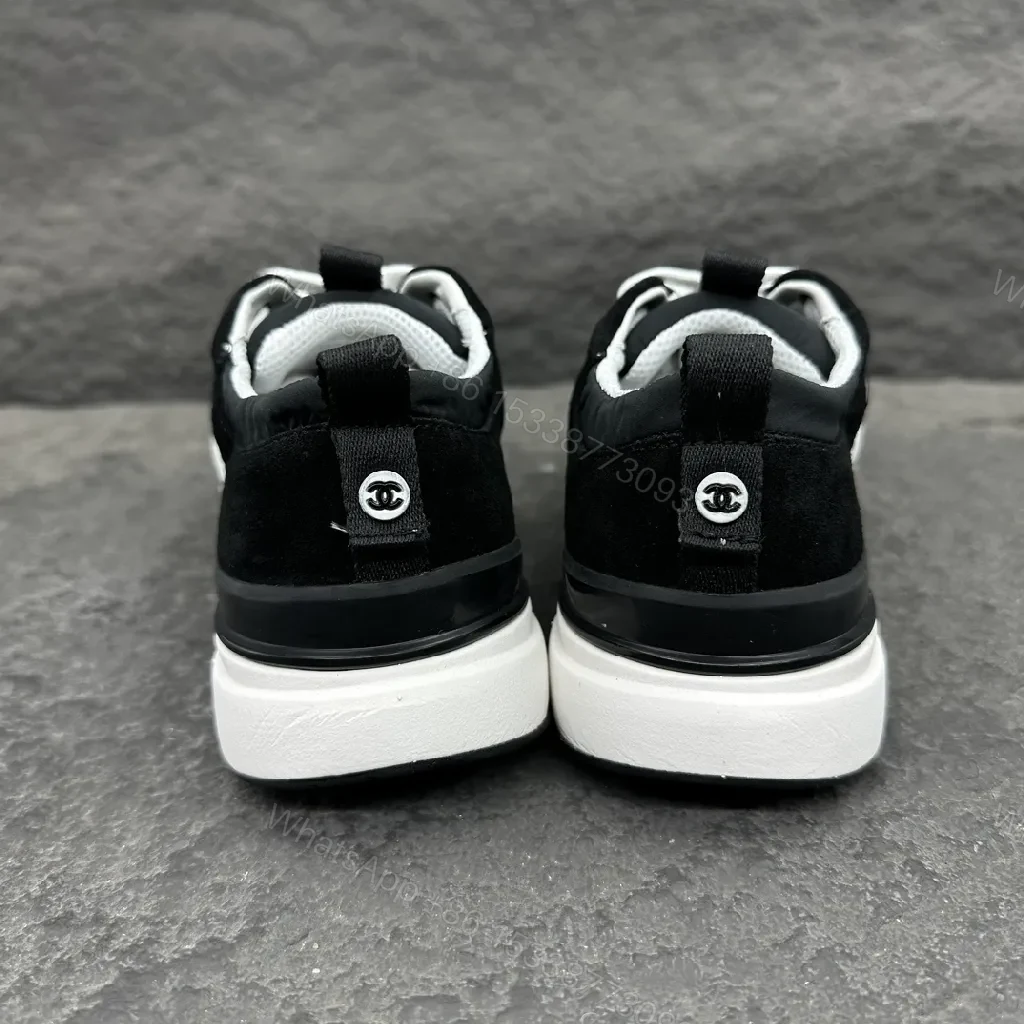 View 5 of Black Suede Knit Runner: Luxe High-Top Sneaker with Logo Detail