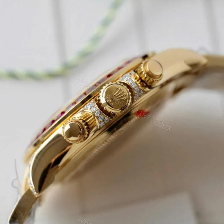 View 4 of Daytona 126598TRU 40mm Super Clone Custom Gold Wrapped, Ruby & Moissanite Diamonds