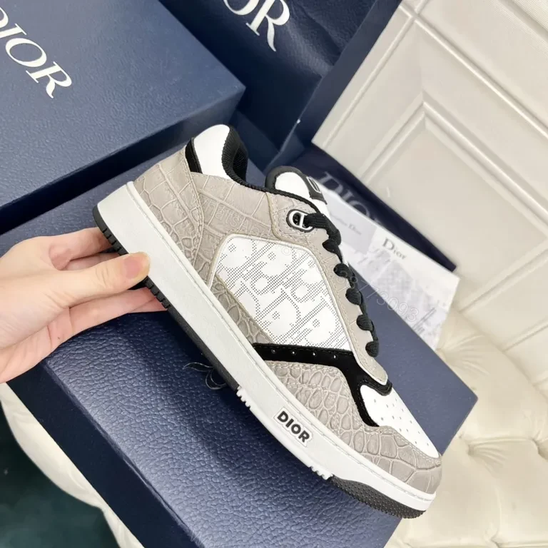 View 5 of Croc-Embossed Dior High-Top Sneakers: Luxury Texture, Street Presence