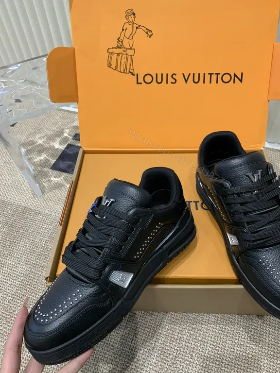 View 5 of Bold Leather LV-Style High-Top Sneaker, Luxury Comfort