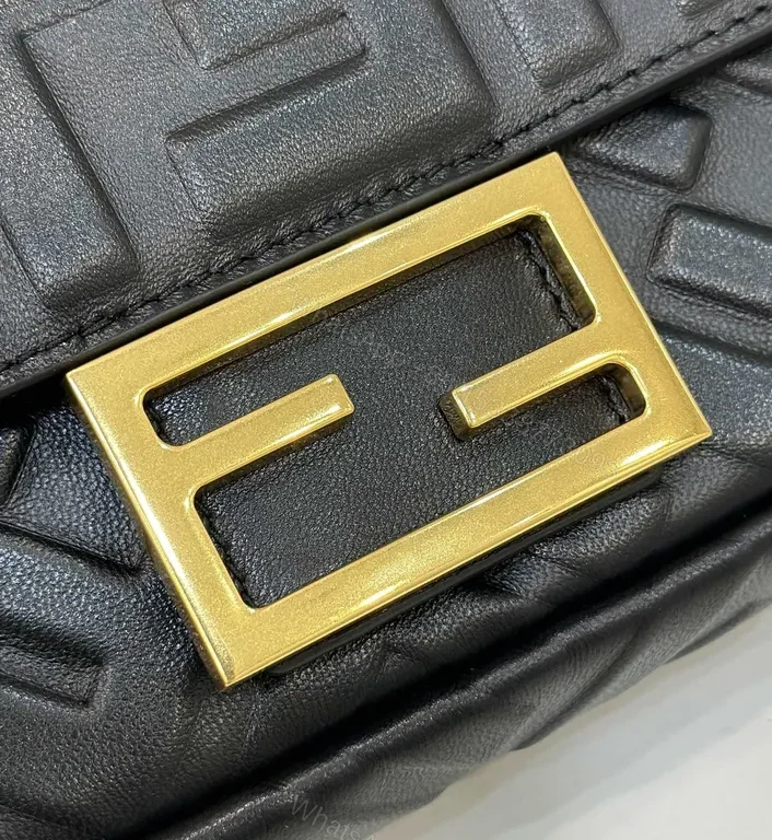 View 5 of Chic Textured Monogram Bag with Gold Hardware - Compact Luxury Bag