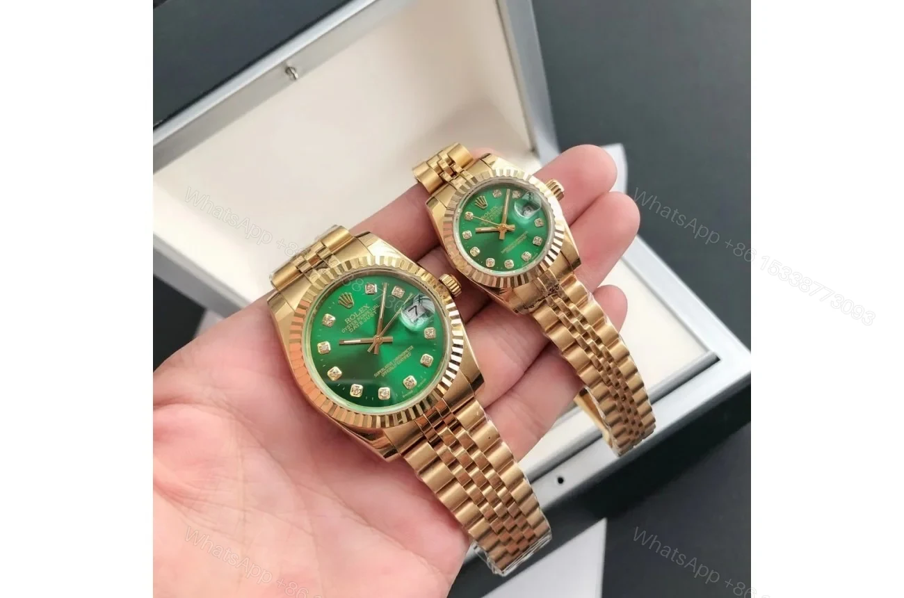 Replica Rolex Datejust RG/RG Jub Green/Dial 36/28 mm — view 1