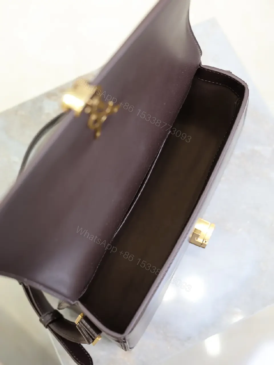 View 5 of Dark Leather Compact Crossbody: Minimalist Luxury Bag