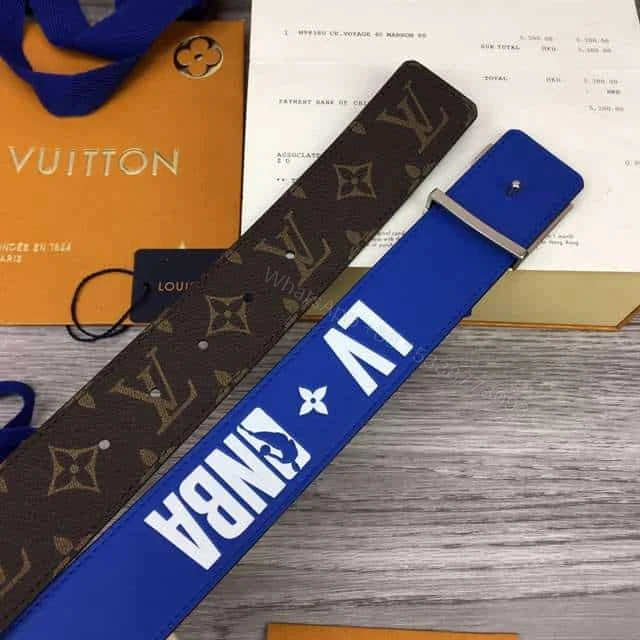 View 9 of LOUIS VUITTON X NBA 3 STEPS 40MM REVERSIBLE MONOGRAM CANVAS BELT – B100