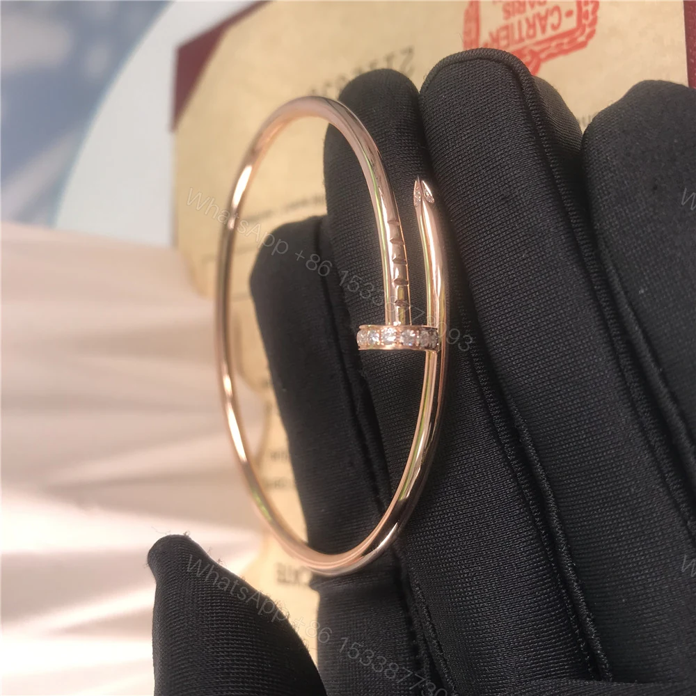 View 4 of Cartier Rose Gold Juste Un Clou Bracelet Tip Diamond Small B6066117