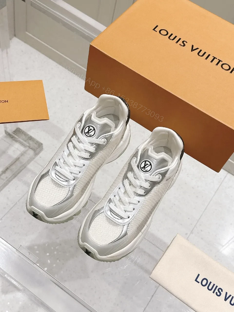 View 6 of White Leather-Trim Runway Sneakers: Luxe Everyday Comfort