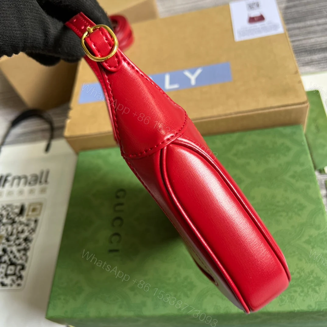 View 7 of GG JACKIE MINI 19 SHOULDER BAG IN CHERRY RED CALFSKIN