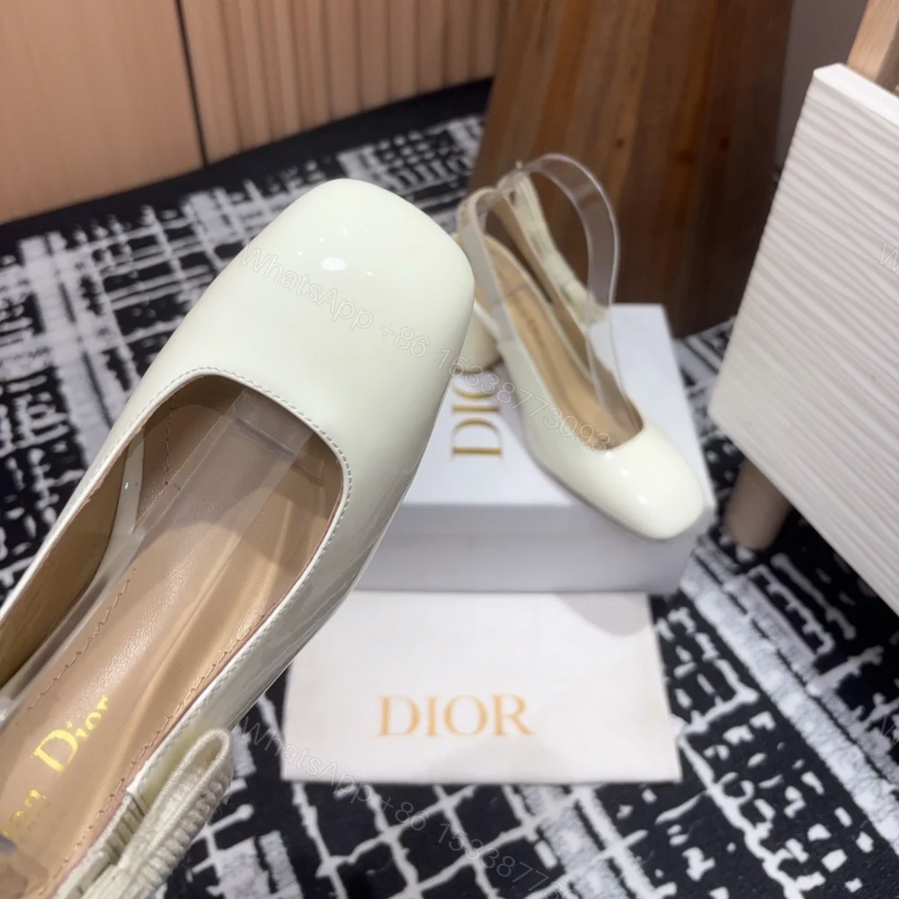 View 4 of 高仿Dior*Miss系列KDV270露跟蝴蝶結高踭鞋白色免檢版
