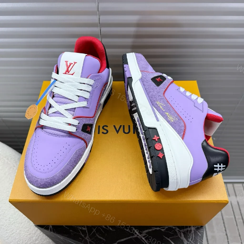 Lilac Leather-Suede Luxe Sneaker: Premium Streetwear Comfort — view 1