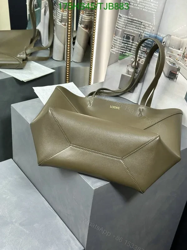 View 42 of Loewe Puzzle Fold Tote in Chocolate/Burgundy Shiny Calfskin DD9633