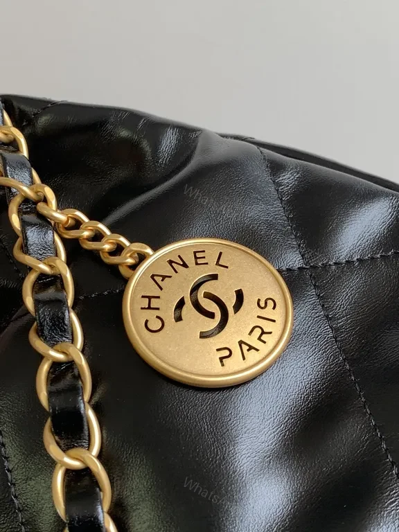 View 4 of Chanel-Inspired Quilted Drawstring Bag Duo + Gold Chains