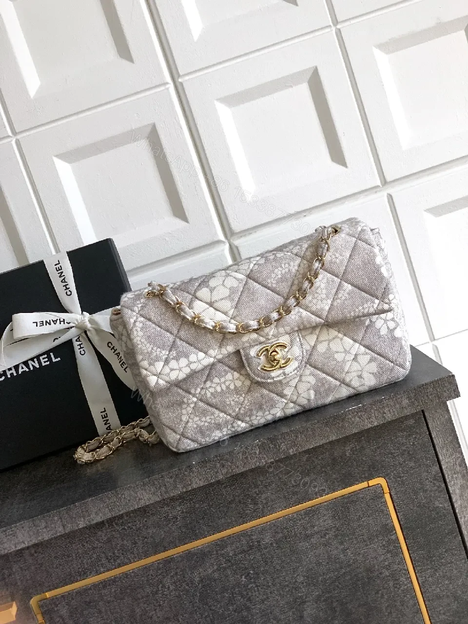 Quilted Mesh & Metallic Chain Small Shoulder Bag: Luxe Everyday — view 1