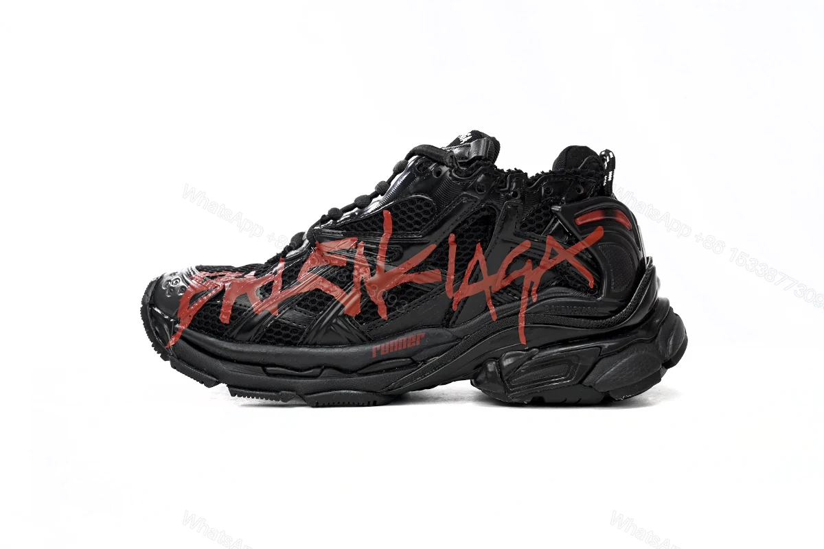 View 13 of Balenciaga Runner Black And Red Characters 677402 W3RB1 0102